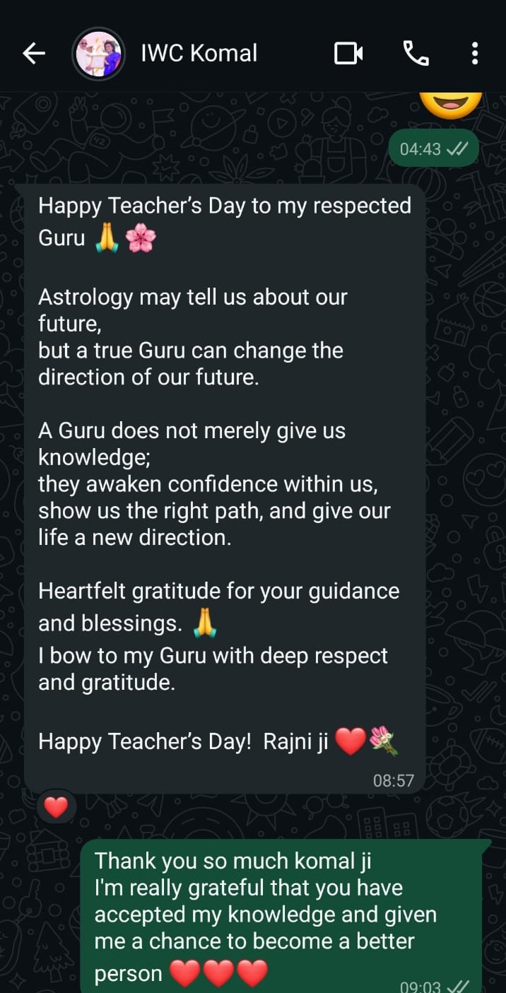 WhatsApp review from Komal